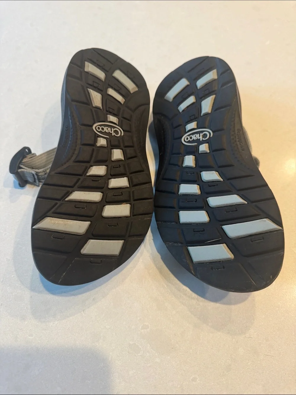 Chaco Kids Black Sandals with Light Gray Straps